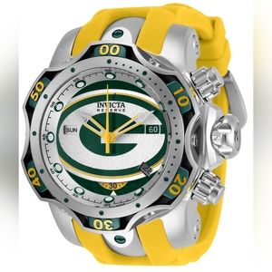 Invicta Green Bay Packers Swiss Ronda Z60 Caliber Men's Watch NWT